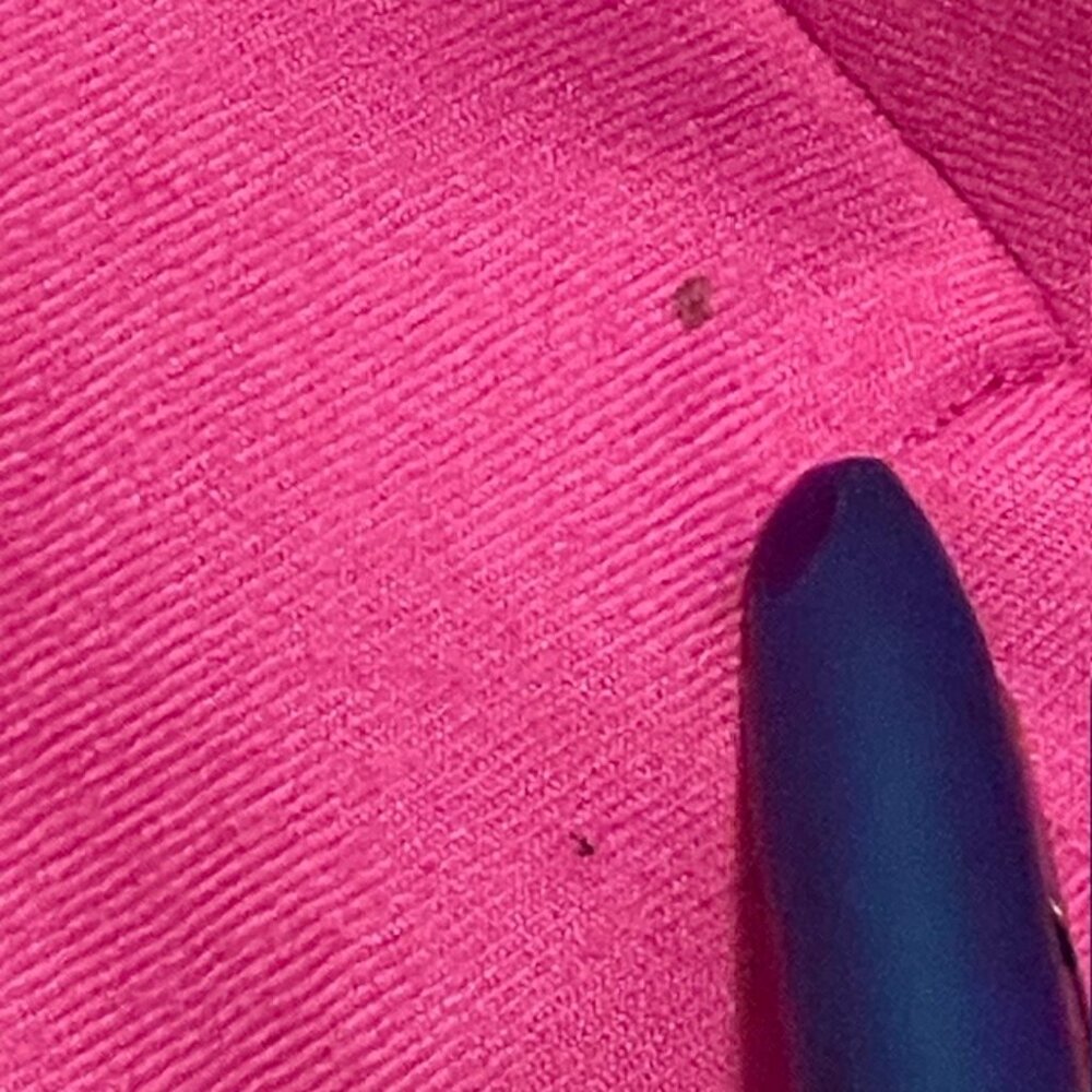 Adele Simpson Vintage 100% Wool Gabardine Batwing Blazer Cropped Magenta 12 - Picture 3 of 6
